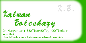 kalman bolcshazy business card